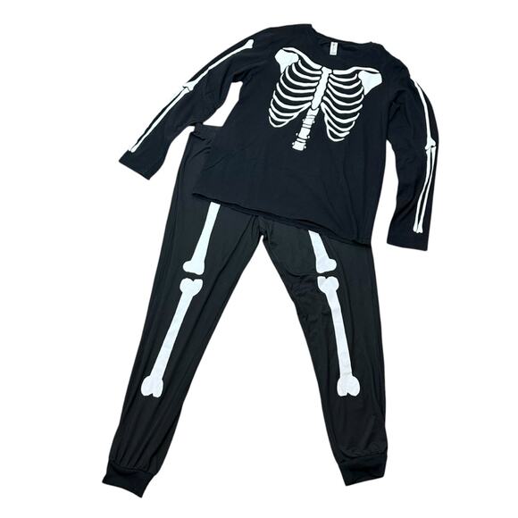 Peaberry Maternity Skeleton Halloween Outfit Costume Stretchy Size Large - Picture 1 of 7